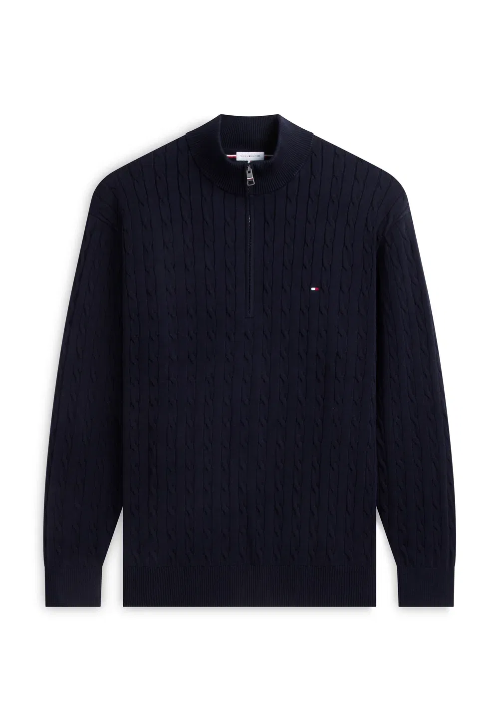 Классический кабельный жгут-имитация - джемпер Tommy Hilfiger, Navy Blue — фото 4