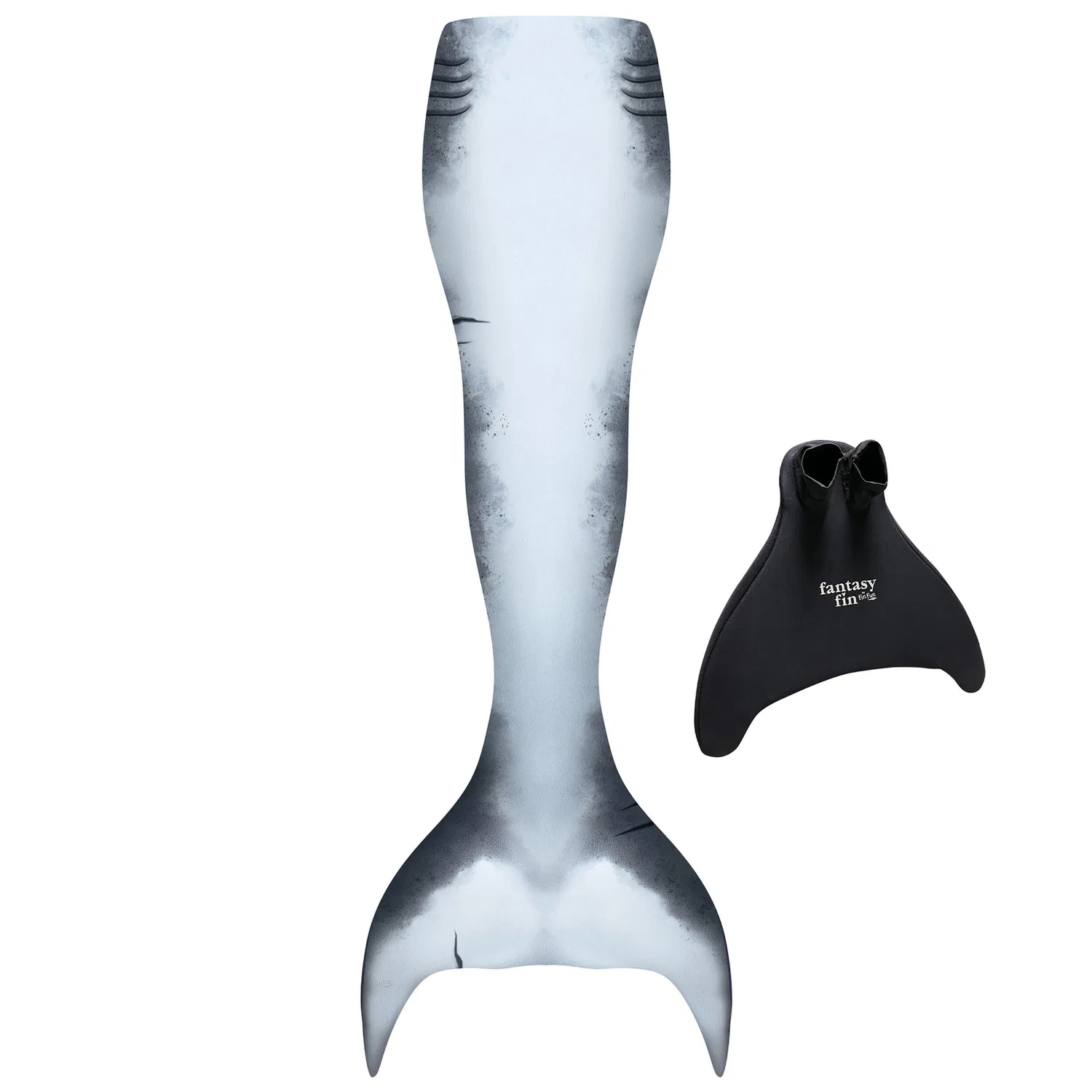 Детский купальник-русалка с моноластой FANTASY Great White Shark Edition Fin Fun, Цвет Grau Finfun