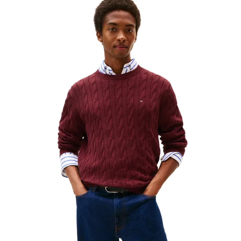 Мужской джемпер с круглым вырезом Dark Burgundy VLP Tommy Hilfiger