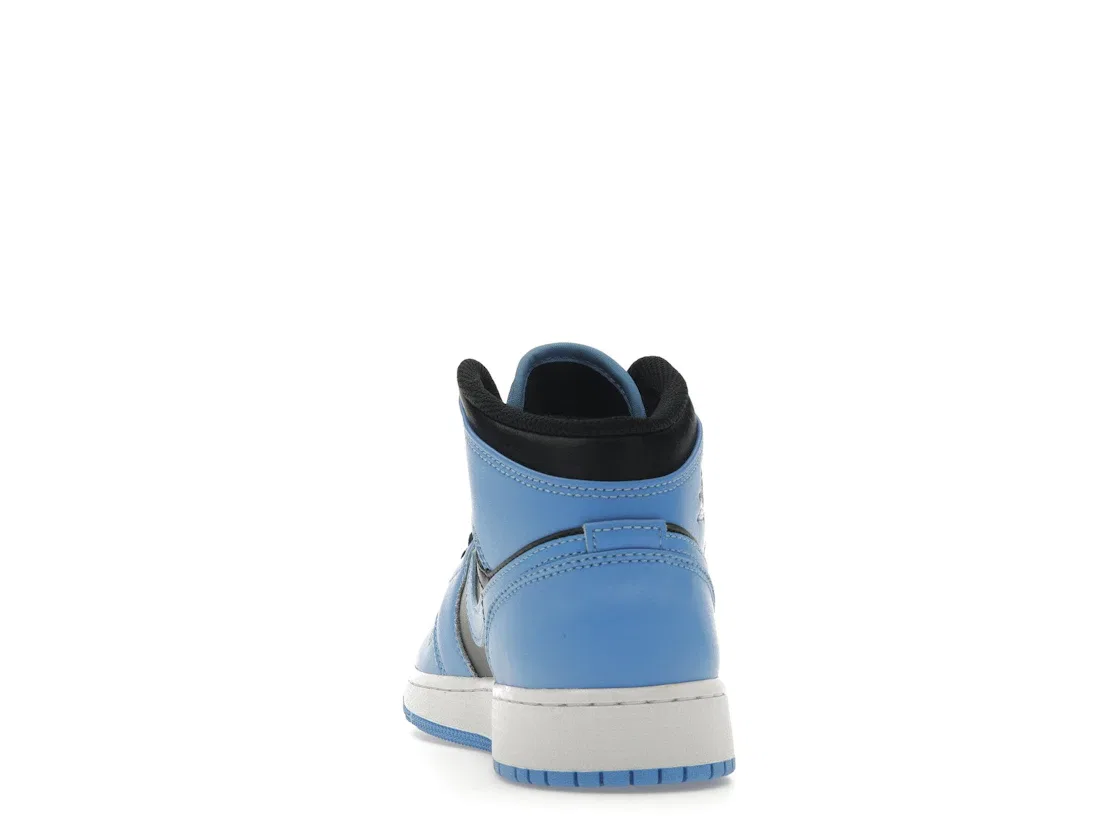 Детские кроссовки с кожаным верхом Jordan 1 Mid Jordan, University Blue/White/Black — фото 4