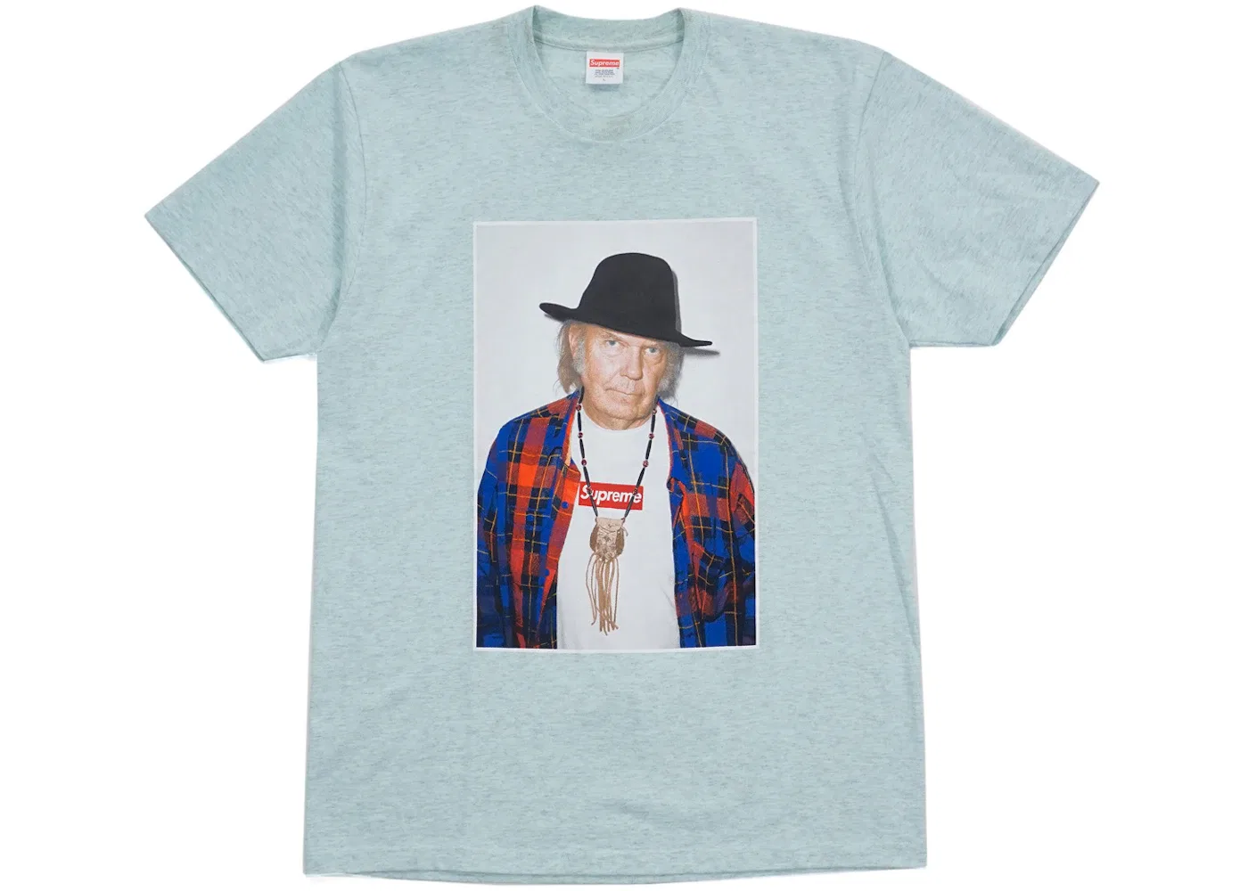 Мужская футболка с принтом Supreme Neil Young Tee, Seafoam