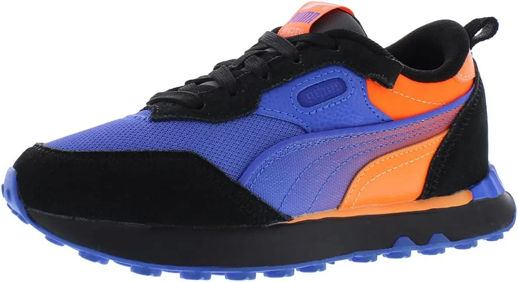 Детские кроссовки для мальчиков с шнуровкой Rider Fv Future Vintage PUMA, Sapphire/Shadow Black/Ultra Orange/Multi-Colored