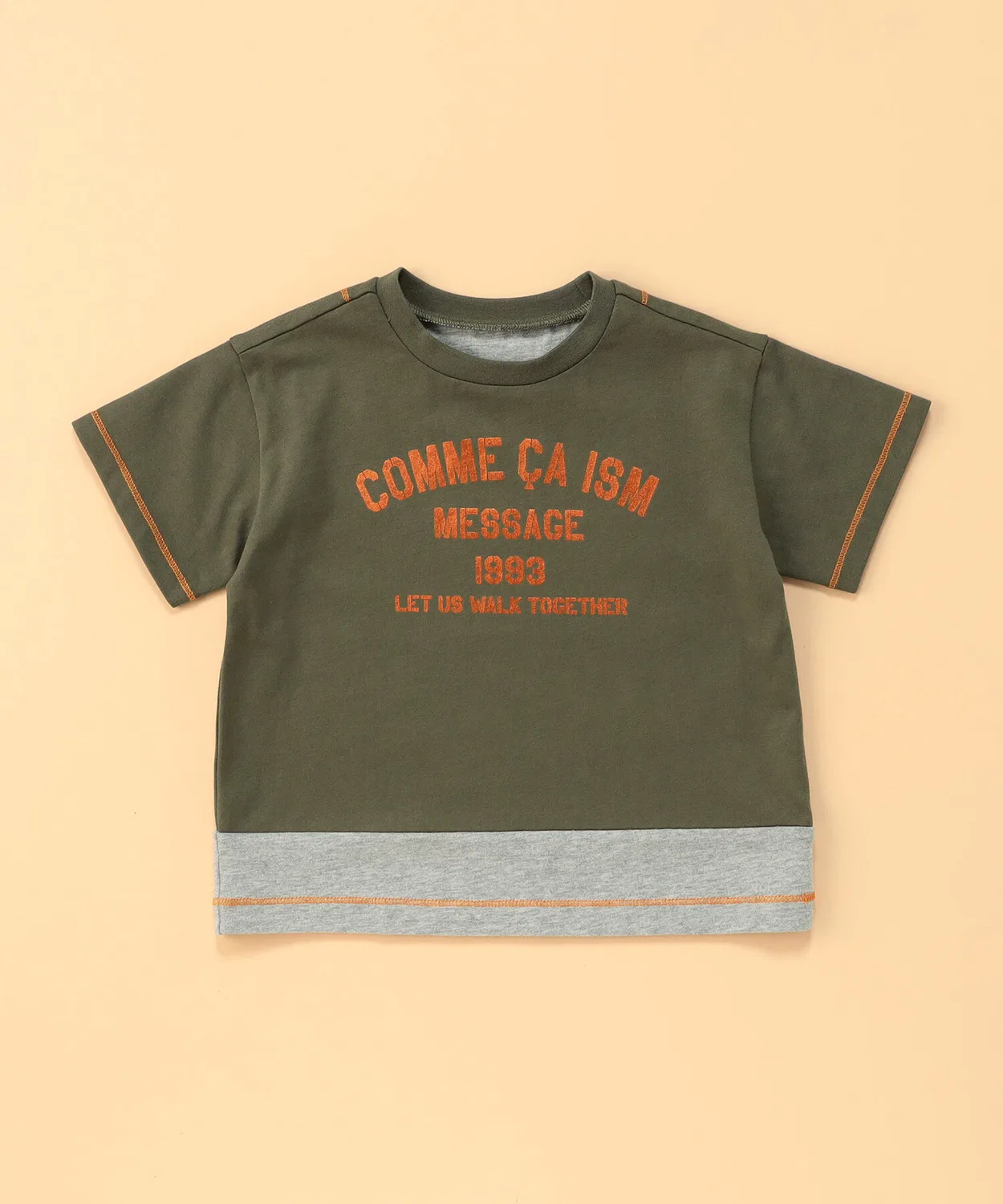 Детская футболка с фольгированным принтом, с коротким рукавом COMME CA ISM, Khaki