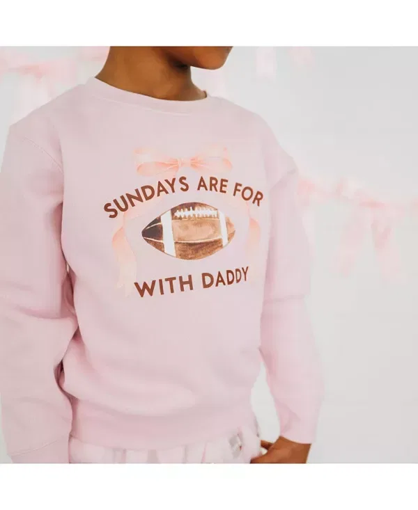 Детская толстовка с принтом Sundays Are For Football Sweet Wink, Ballet Pink — фото 3