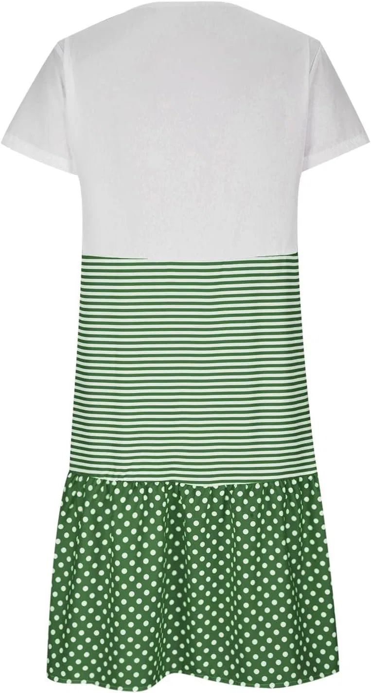 Женское летнее мини-платье с коротким рукавом Swing Beach Dress, Green — фото 4