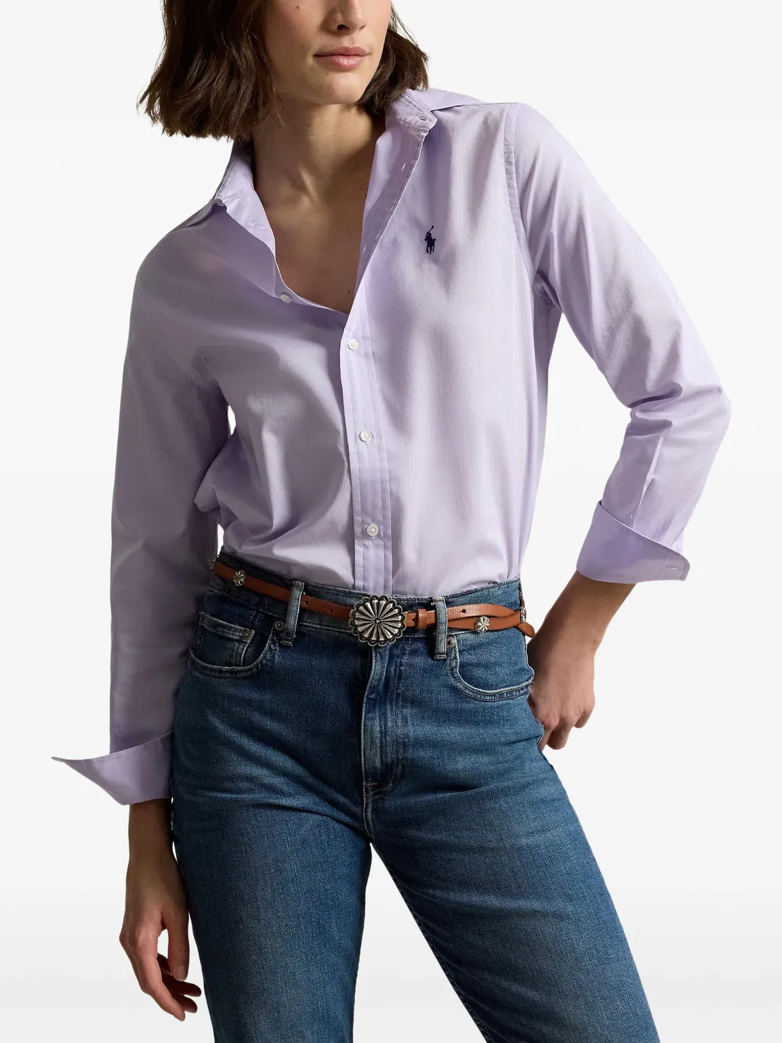 Рубашка из хлопка, фиолетовая Polo Ralph Lauren, фиолетовый — фото 3