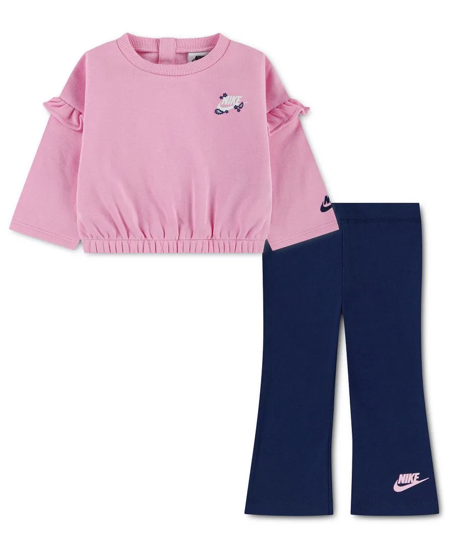 Комплект из свитшота с рюшами и леггинсов Nike, Pink Midnight Navy