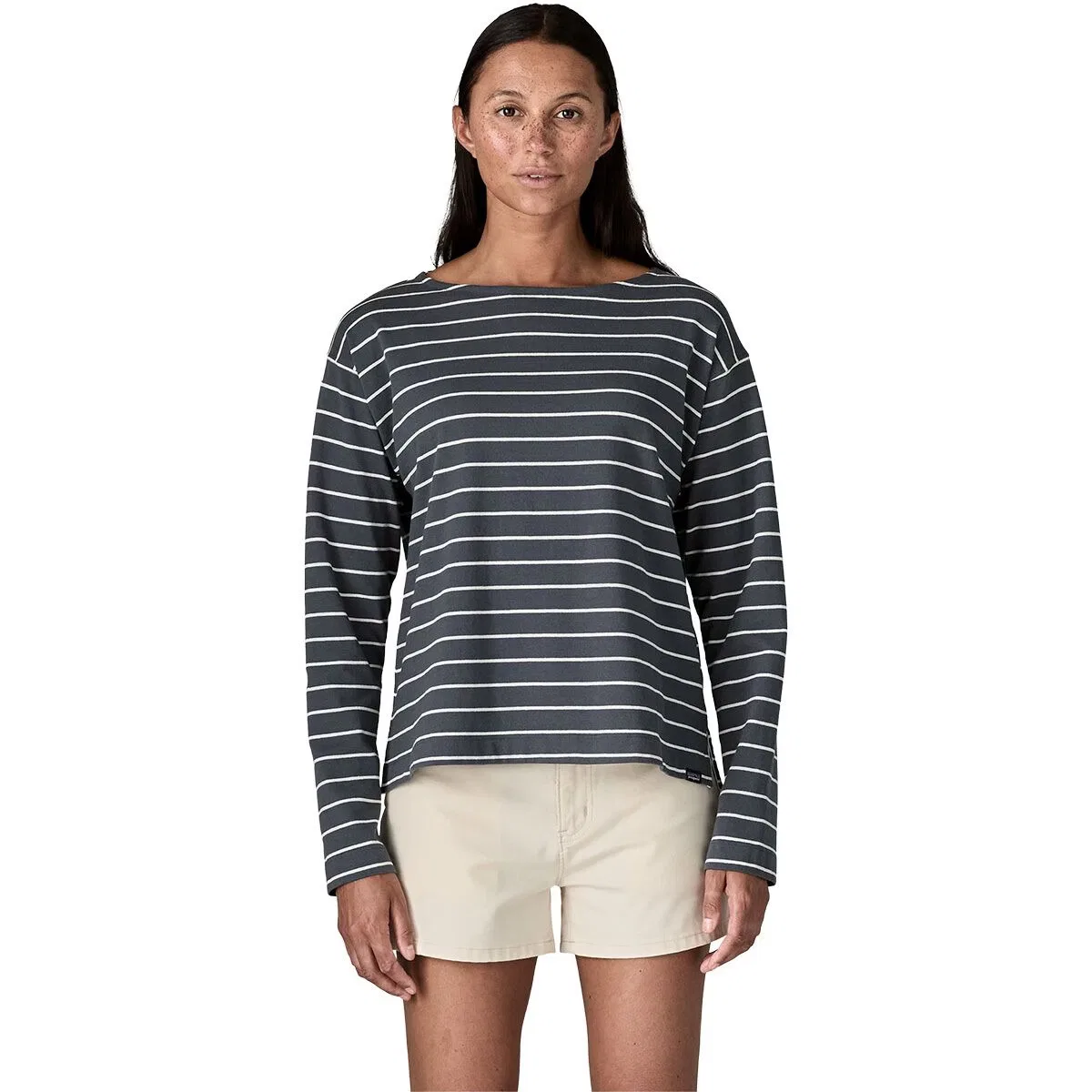 Женский лонгслив с принтом Mariner Top Patagonia, Boat Stripe/Smolder Blue