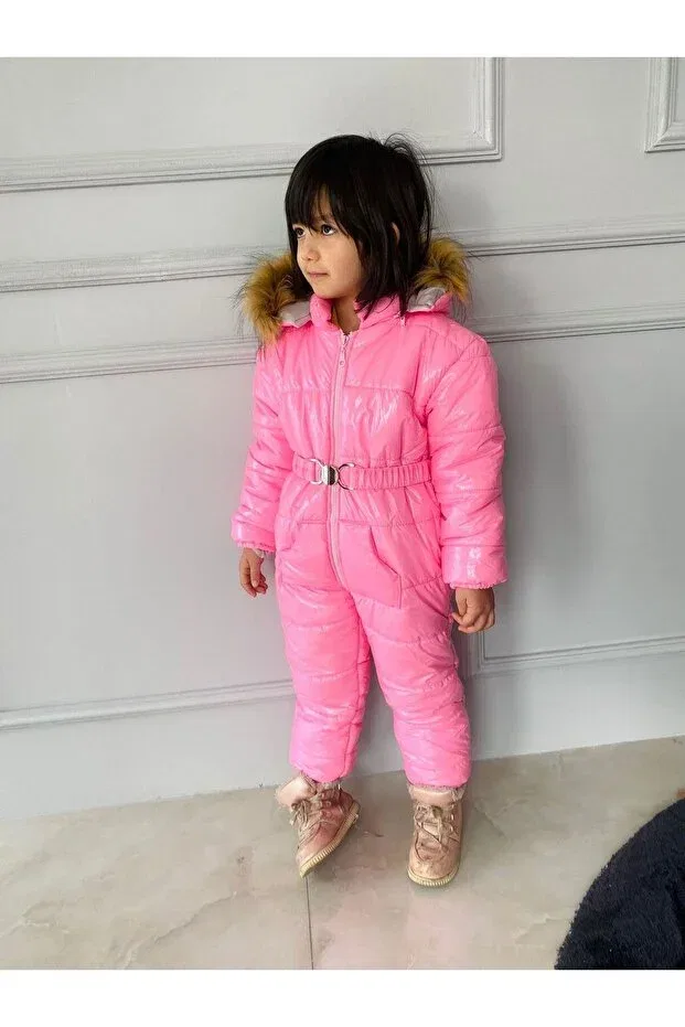 Детская зимняя куртка для девочек с капюшоном Unisex Kids Cosmomont Minigimin Cicileri, Pink