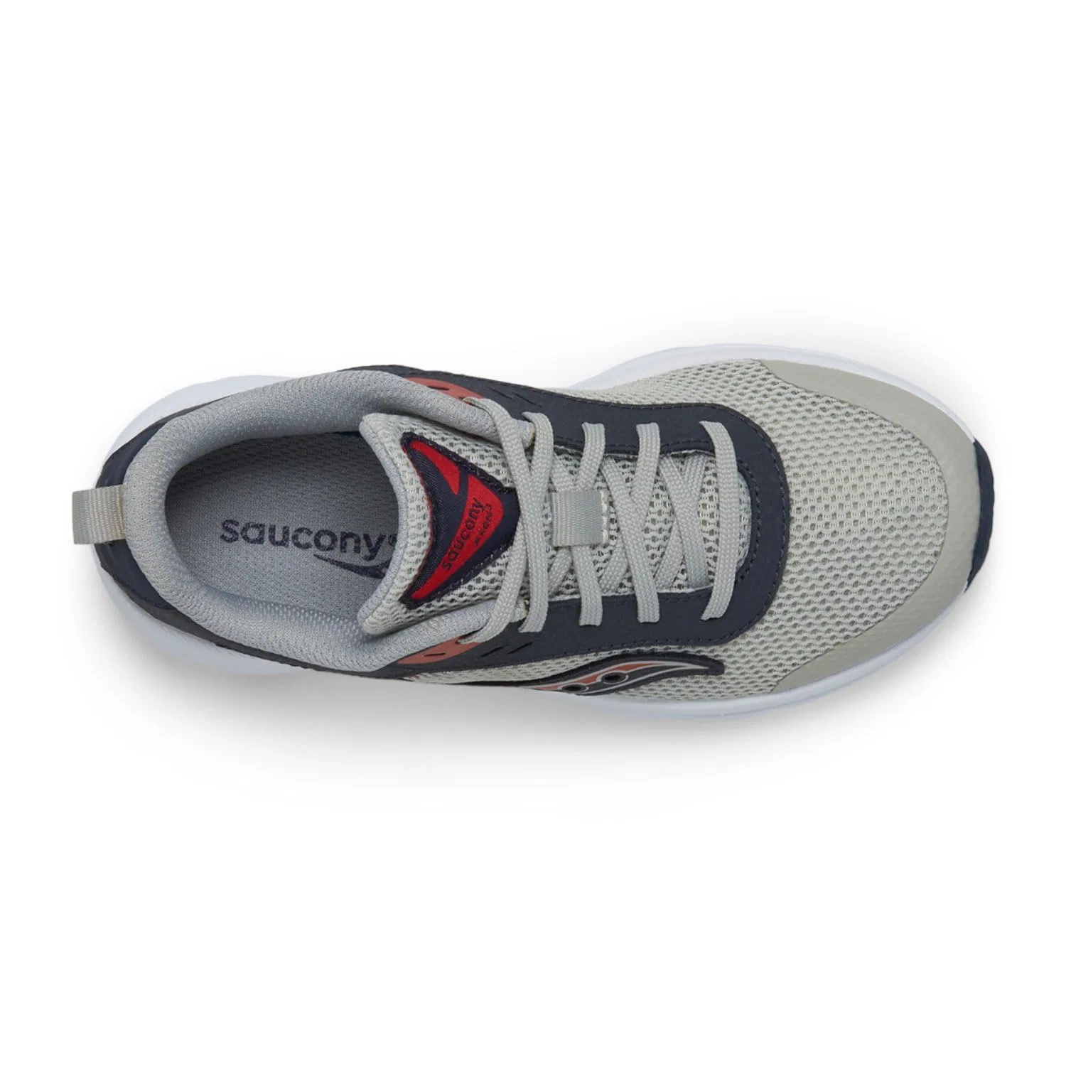 Детские кроссовки для мальчиков с длинной шнуровкой Axon Kdz Saucony, Grigio Navy Rosso — фото 2