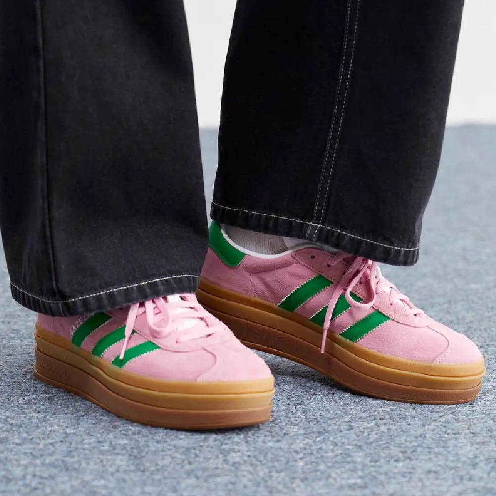 Кроссовки adidas Originals GAZELLE BOLD IE0420, розовый/зеленый — фото 2
