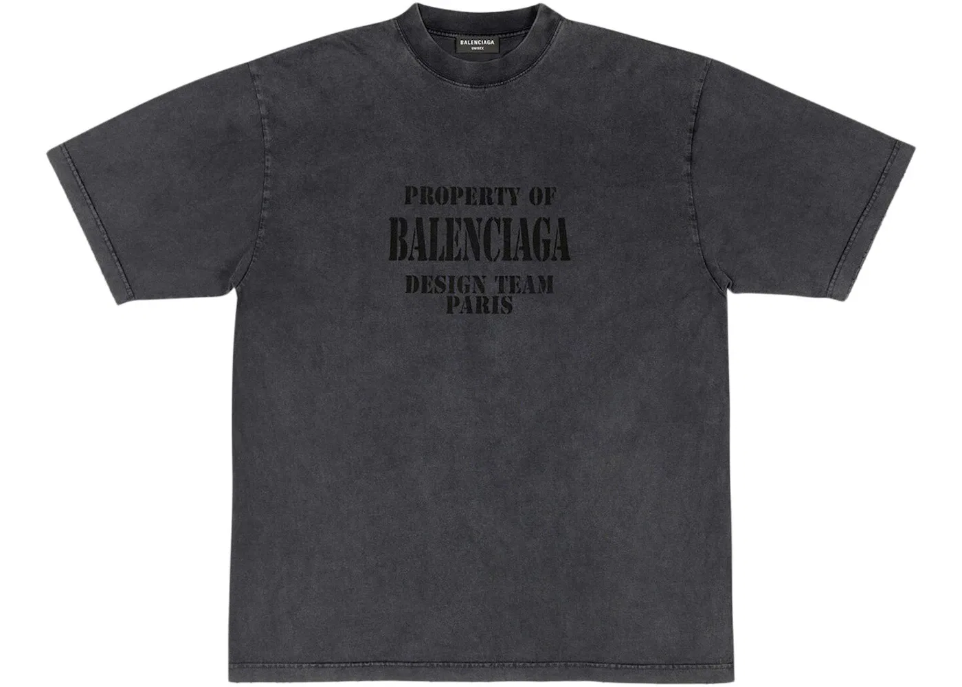 Мужская футболка свободного кроя с винтажным эффектом Balenciaga, Black/White
