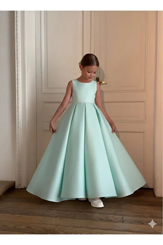 Детское платье для девочек сатиновое Asel Kids, Green
