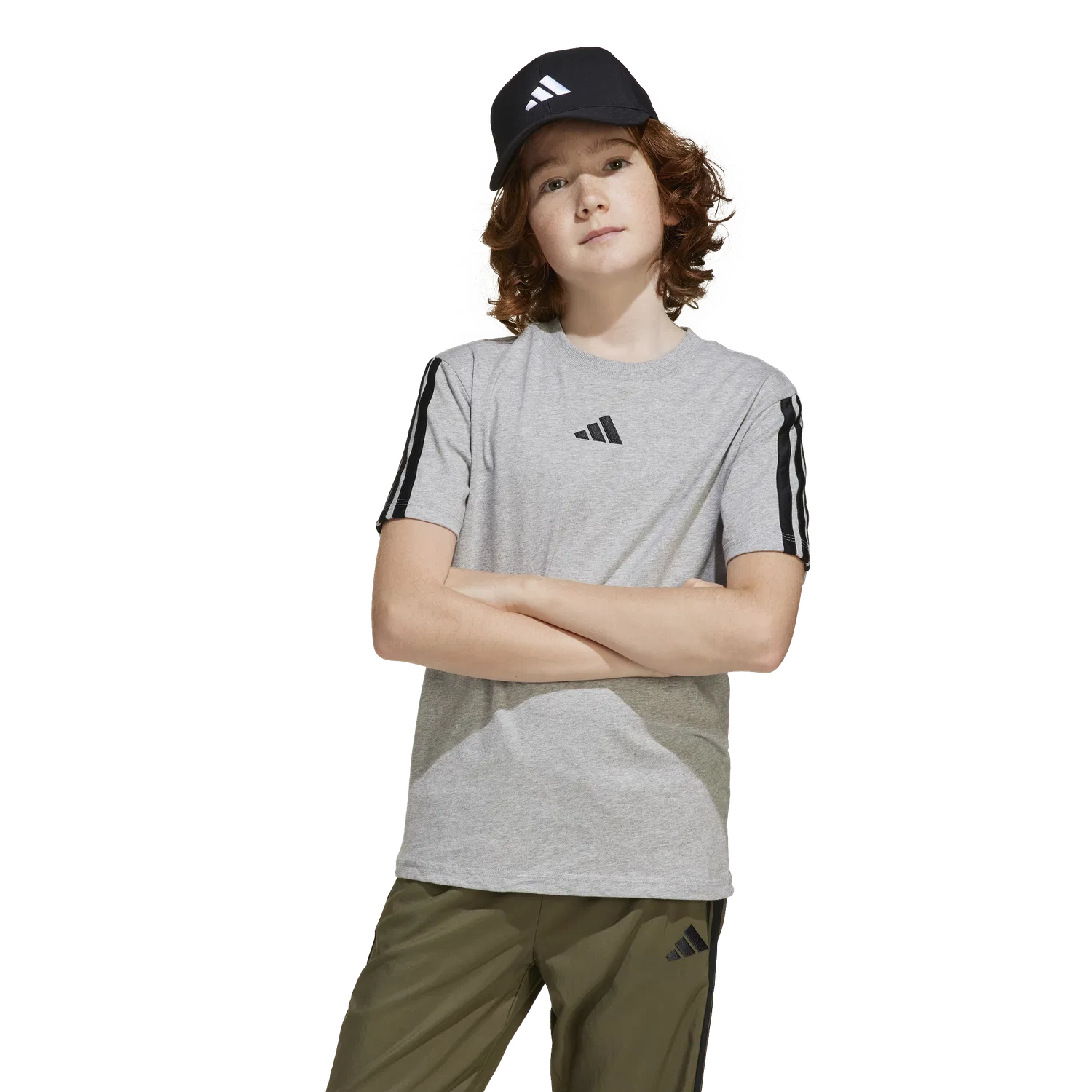 Детская футболка с коротким рукавом Adidas, серый — фото 4