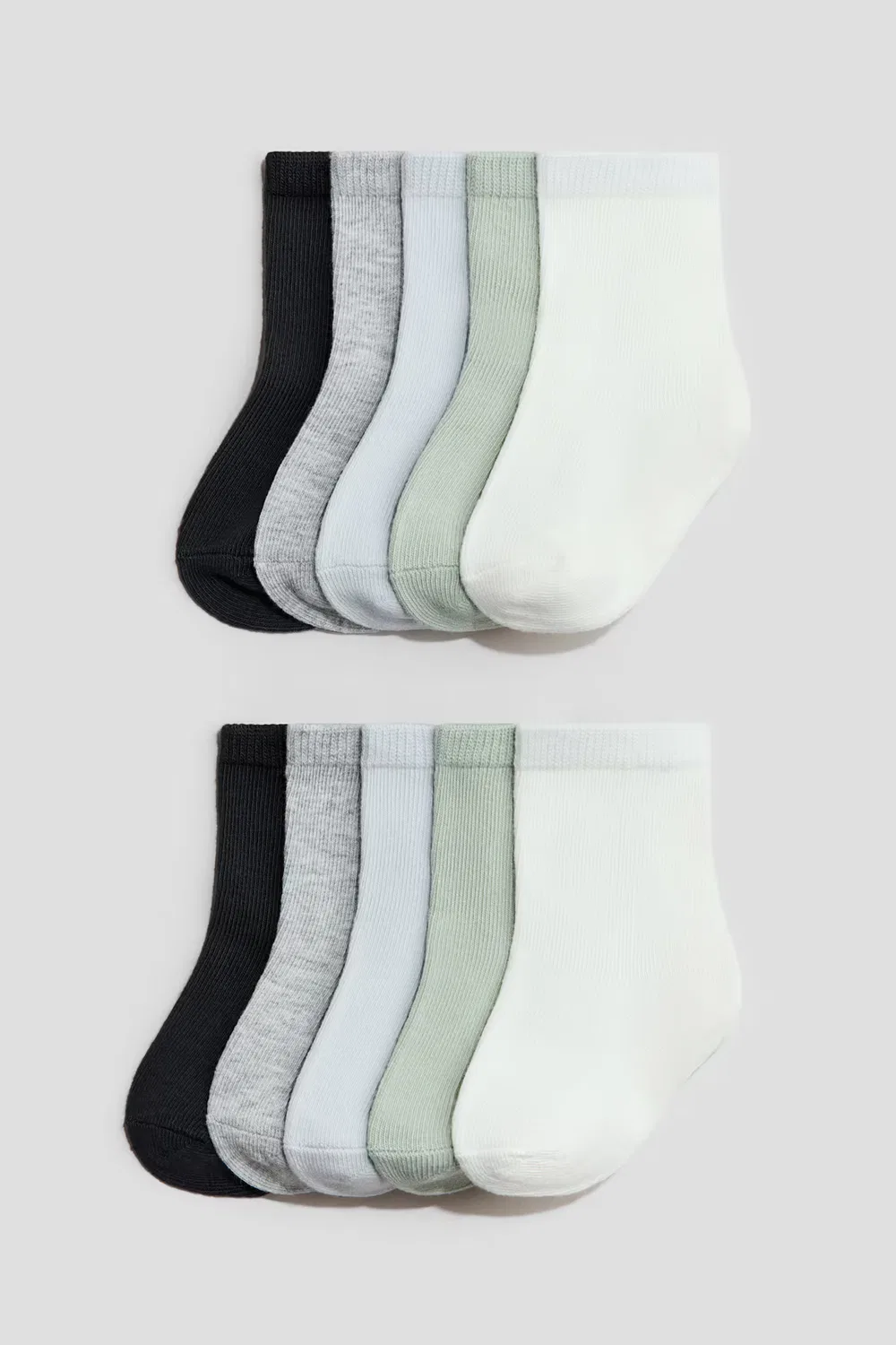 10 пар носков H&M, Grün/Grau/Schwarz