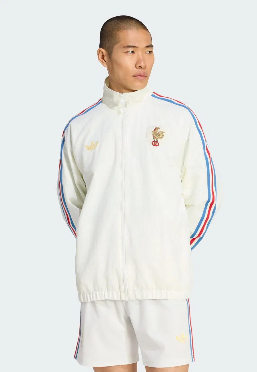 Спортивная куртка ADIDAS PERFORMANCE 'Frankreich Rugby 120 Years Crunch Anthem' белого цвета — фото 2