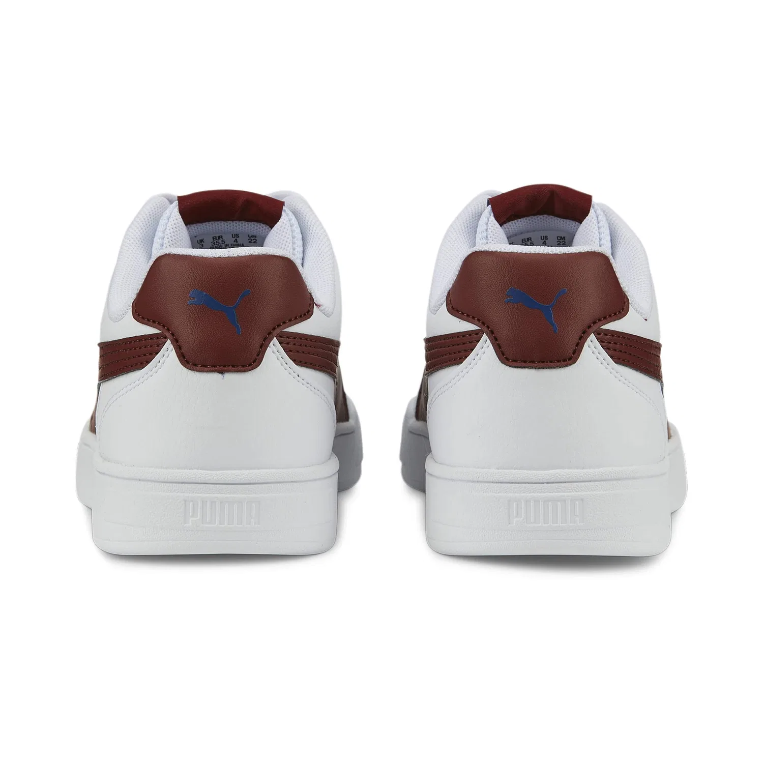 Детские кроссовки для мальчиков кожаные PUMA Caven Jr PUMA, White PUMA White Intense Red Blazing Blue — фото 3