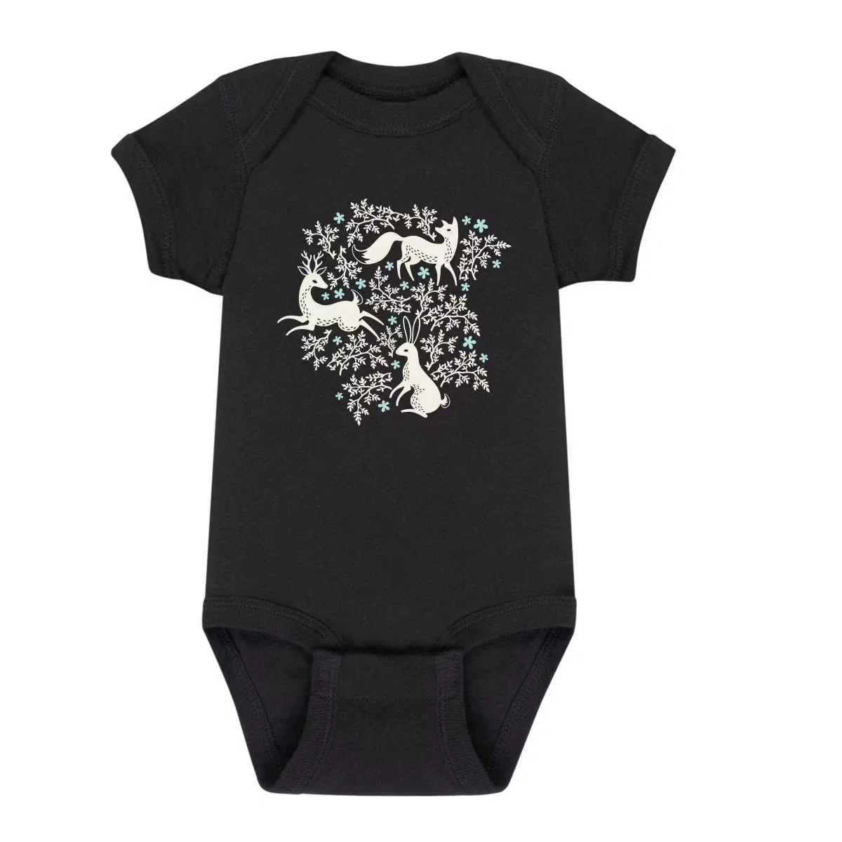 Боди-комбинезон детский с принтом Woodland Animals Instant Message, Black