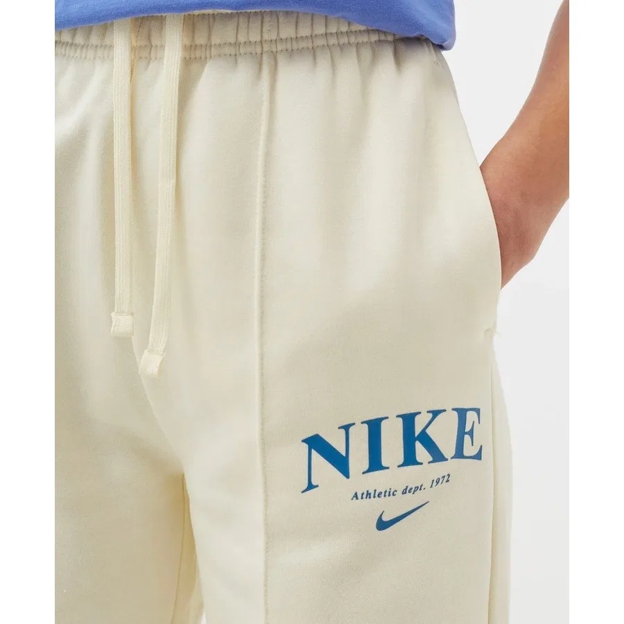 Спортивные штаны с высокой посадкой с защипами Nike Sportswear Essentials Collection DQ5384-113, Кремовый — фото 2
