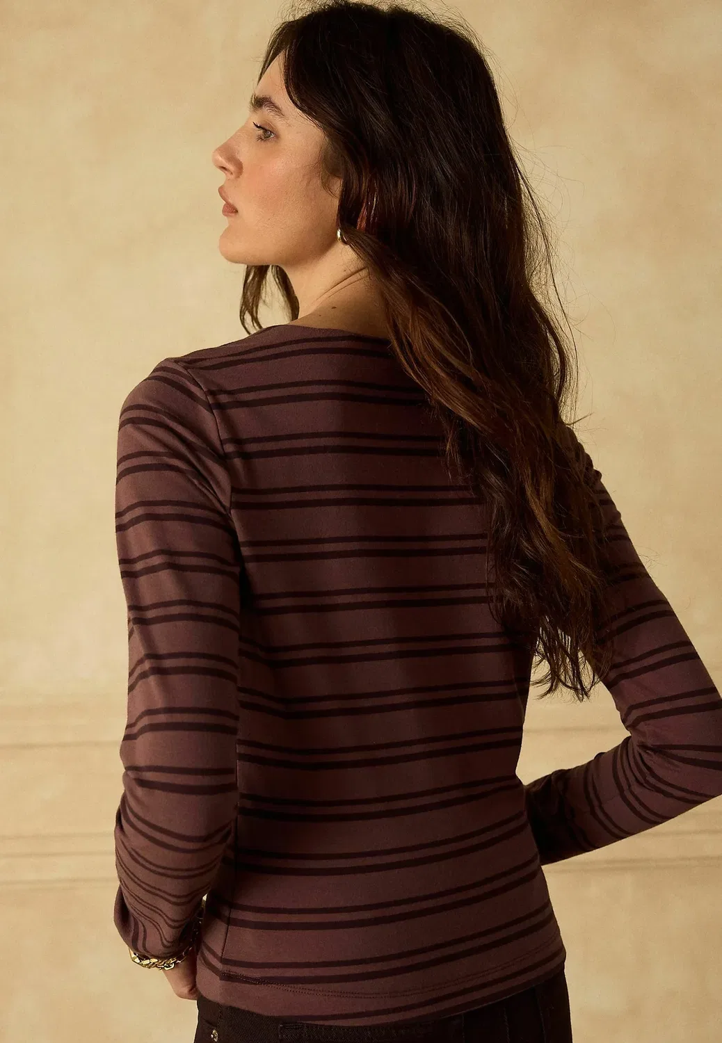 Футболка с круглым вырезом и длинными рукавами Next, Mauve Stripe — фото 2