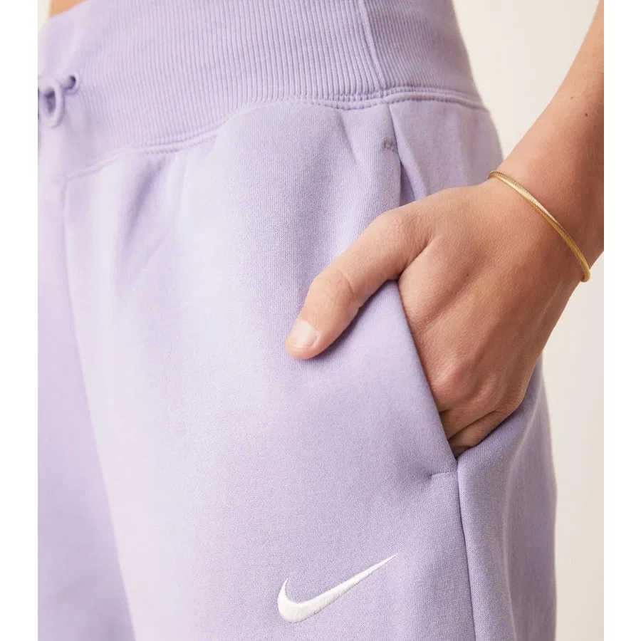 Штаны спортивные с высокой посадкой, флисовые, Phoenix Fleece, Nike, Сиреневый — фото 3