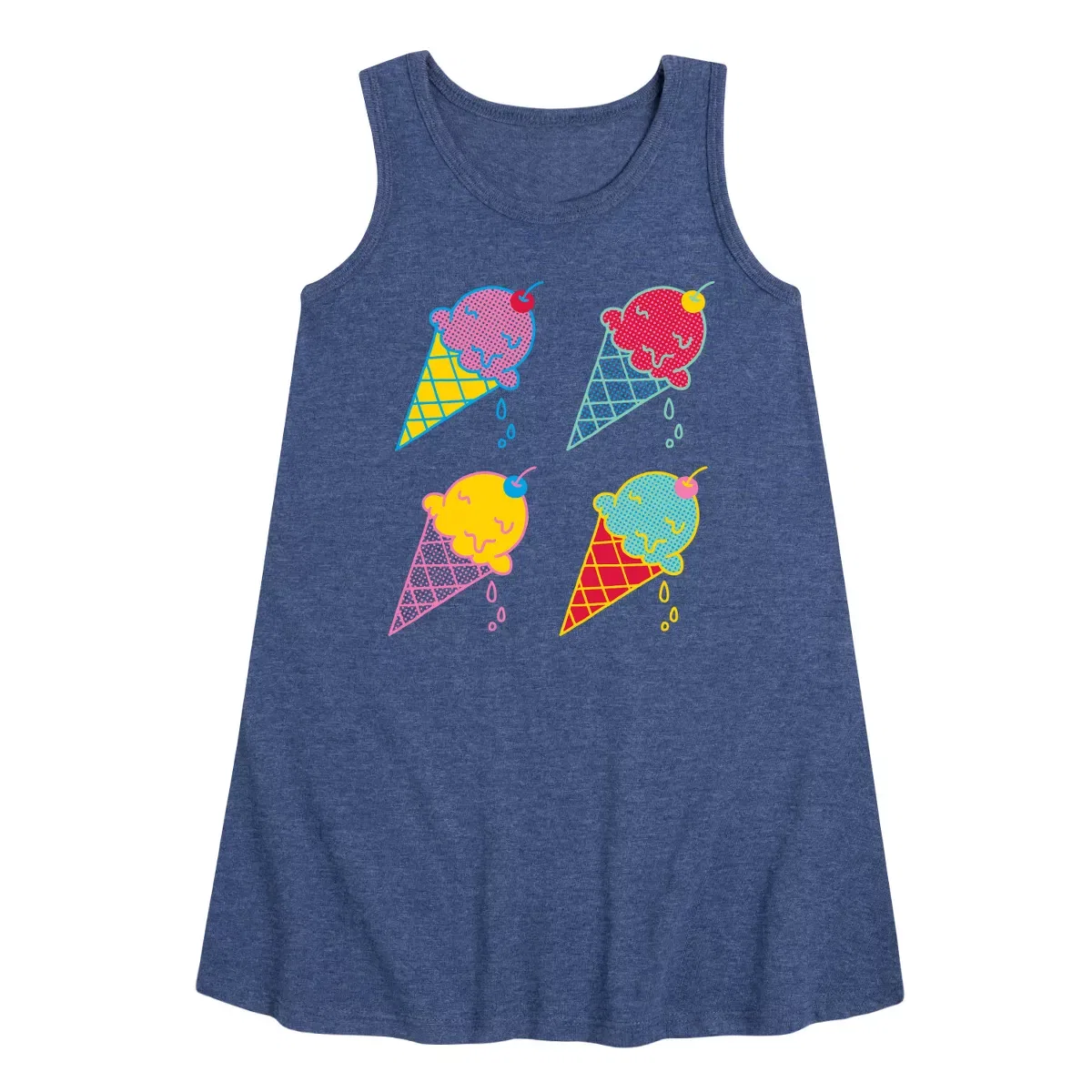 Детское платье без рукавов Ice Cream Pop Instant Message, Heather Navy