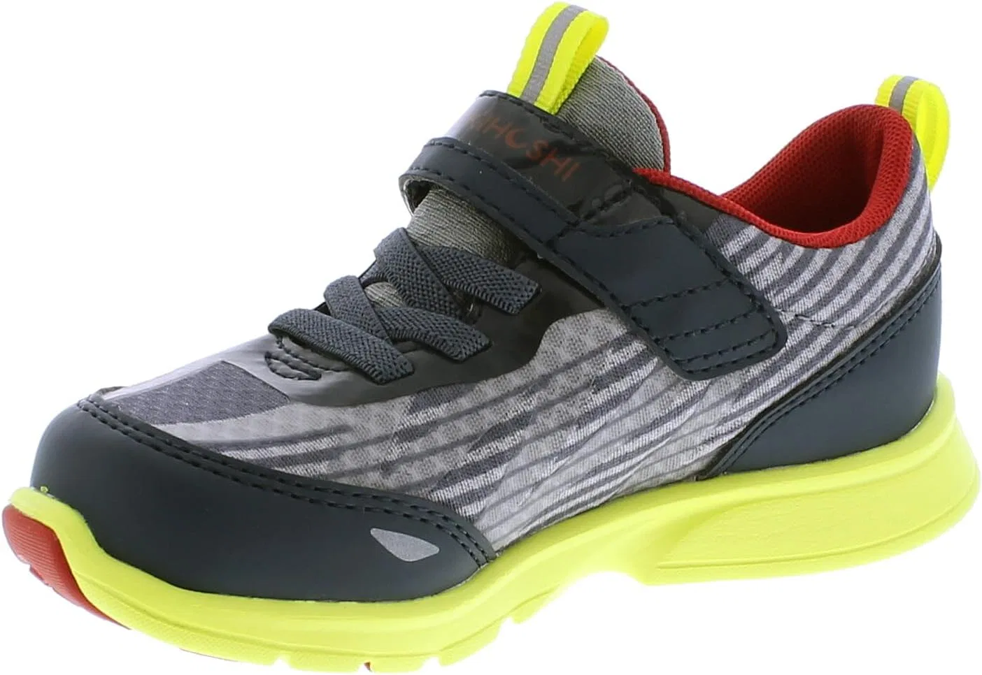 Детские кроссовки с принтом TSUKIHOSHI Jet, Gray/Yellow — фото 4