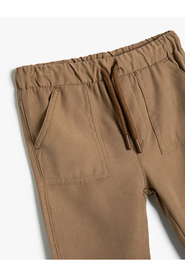 Детские брюки для девочек джоггеры из вискозы Koton, Brown — фото 3