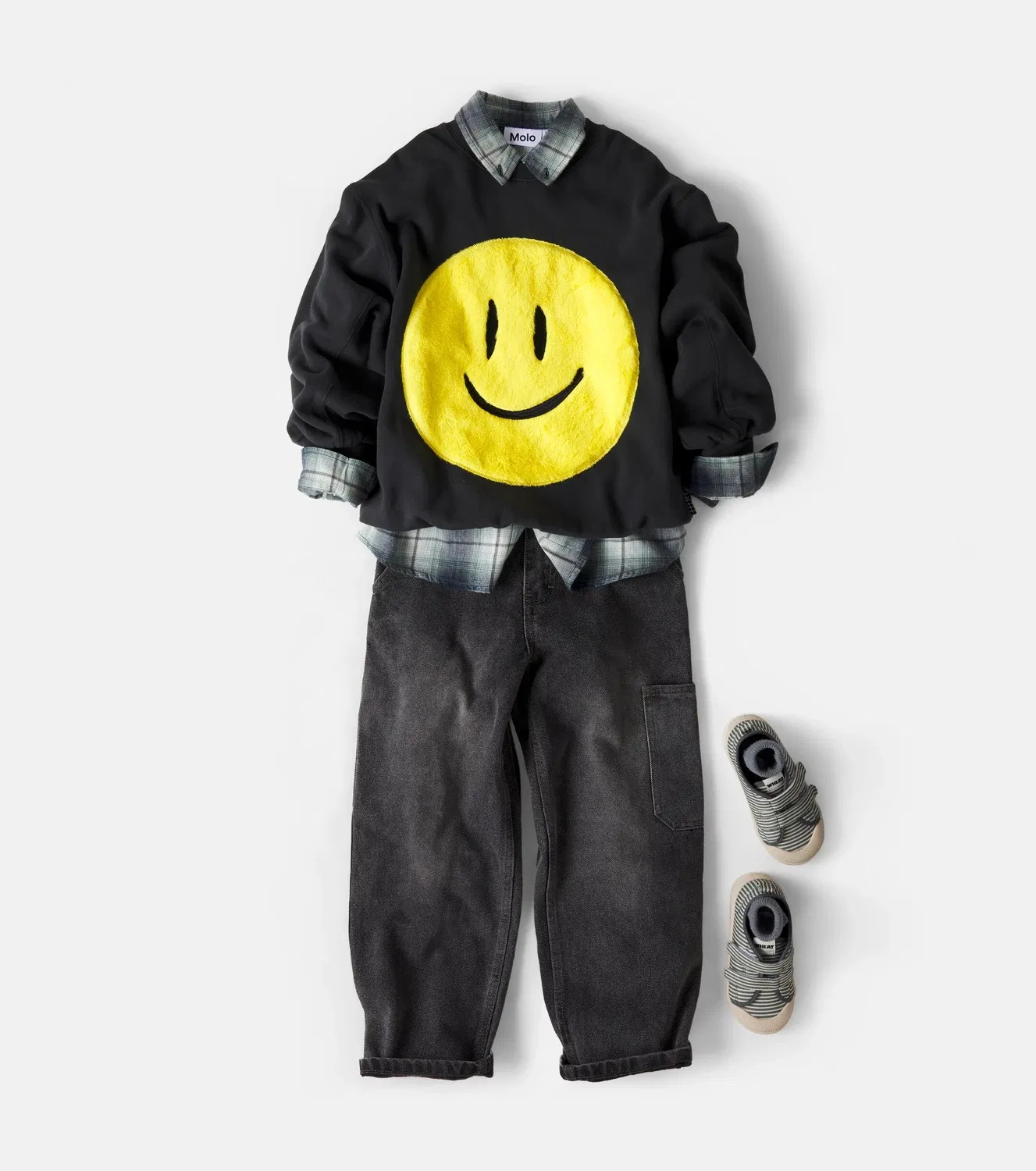 Широкие джинсы с застежкой на молнии и кнопках Molo, Washed Black — фото 2