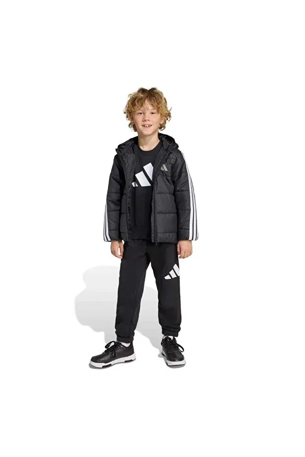 Детская спортивная куртка для девочек с капюшоном Adidas, Black — фото 2
