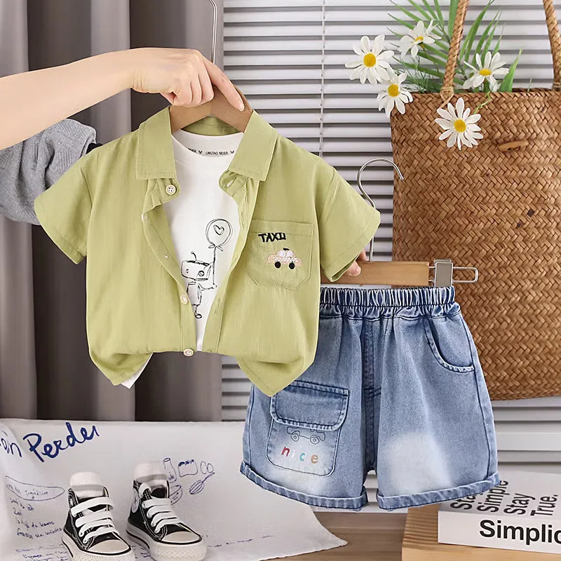 Комплект брюк с принтом персонажа для мальчиков 2-5 лет Chicpoint, зеленый
