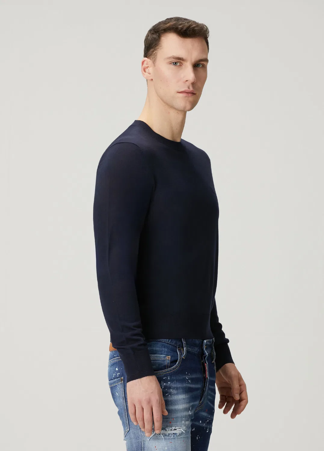 Свитер Dsquared2 с логотипом, navy — фото 3