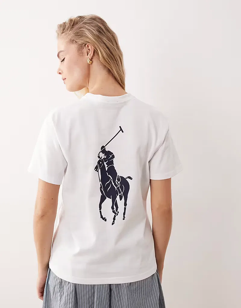 Футболка Polo Ralph Lauren с крупным логотипом на спине, плотная, белая