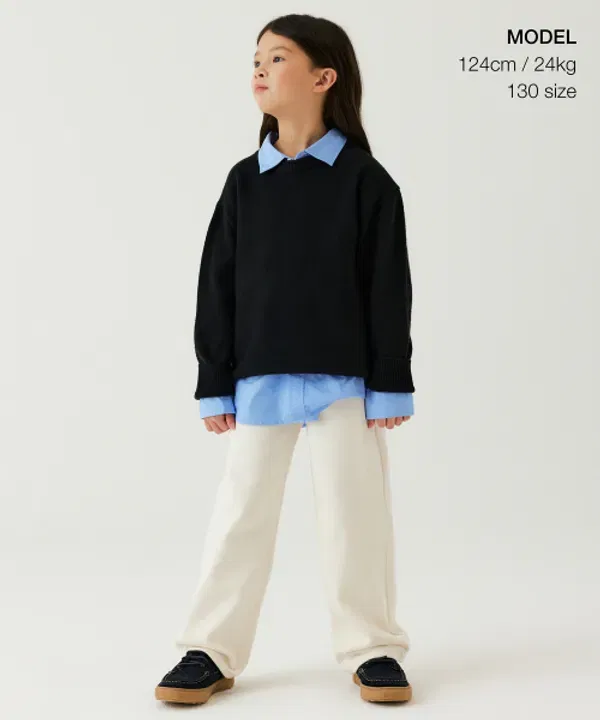 Джинсы прямые, на поясе с резинкой, Musinsa Standard Kids, кремовый — фото 2