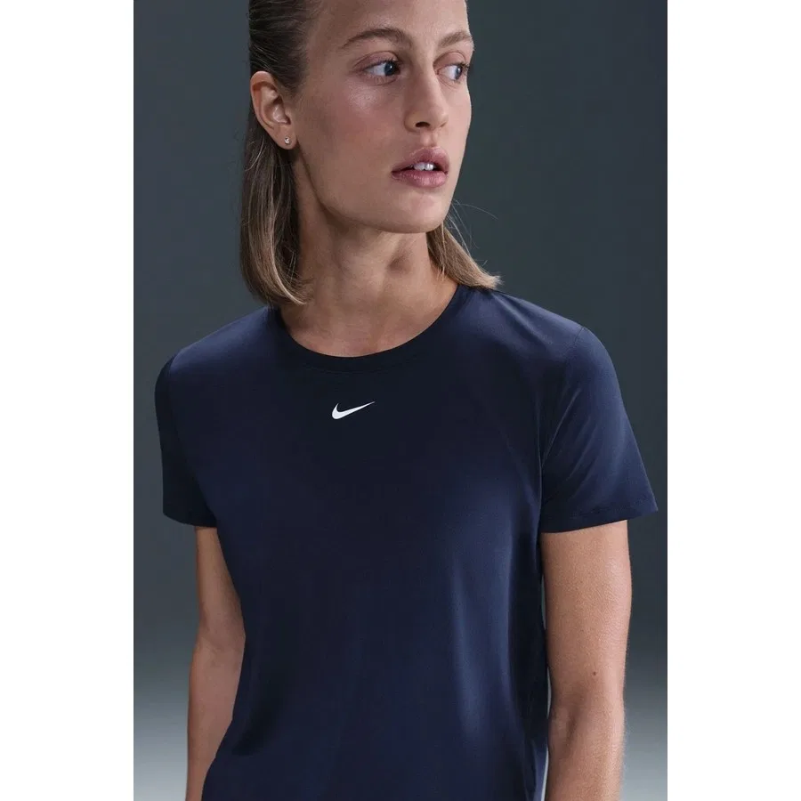 Женская футболка с коротким рукавом и принтом One Classic Training Dri-Fit Nike, Темно-синий
