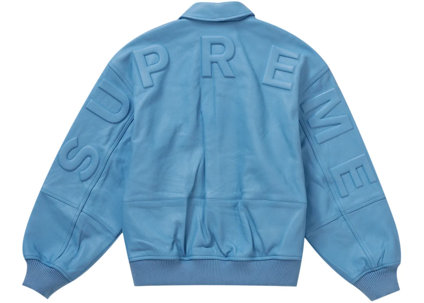 Мужская кожаная куртка с принтом Supreme GORE-TEX Infinium WINDSTOPPER, Light Blue — фото 3