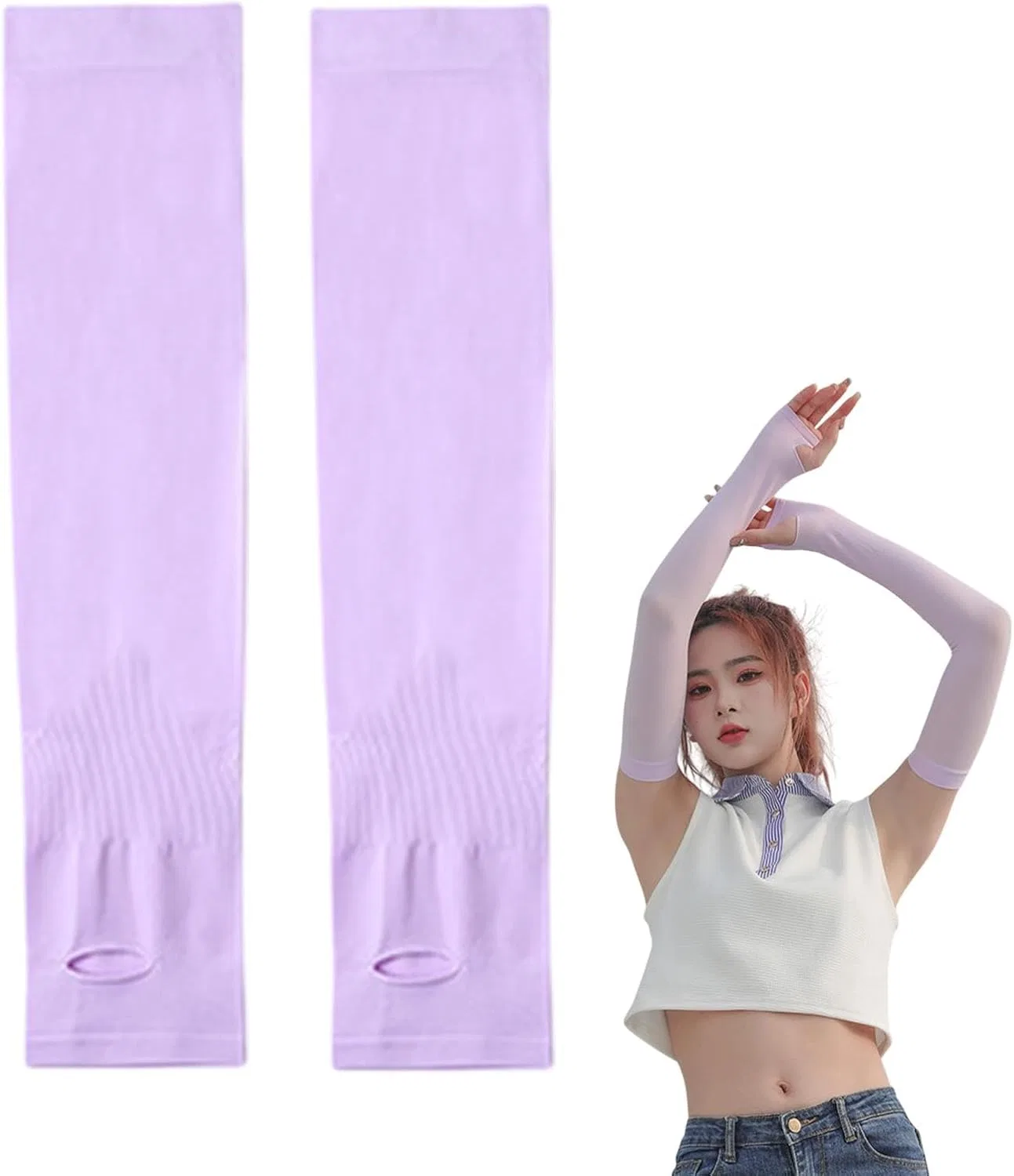 Нарукавники для защиты от солнца, дышащие, UV, 36 см, Purple Générique