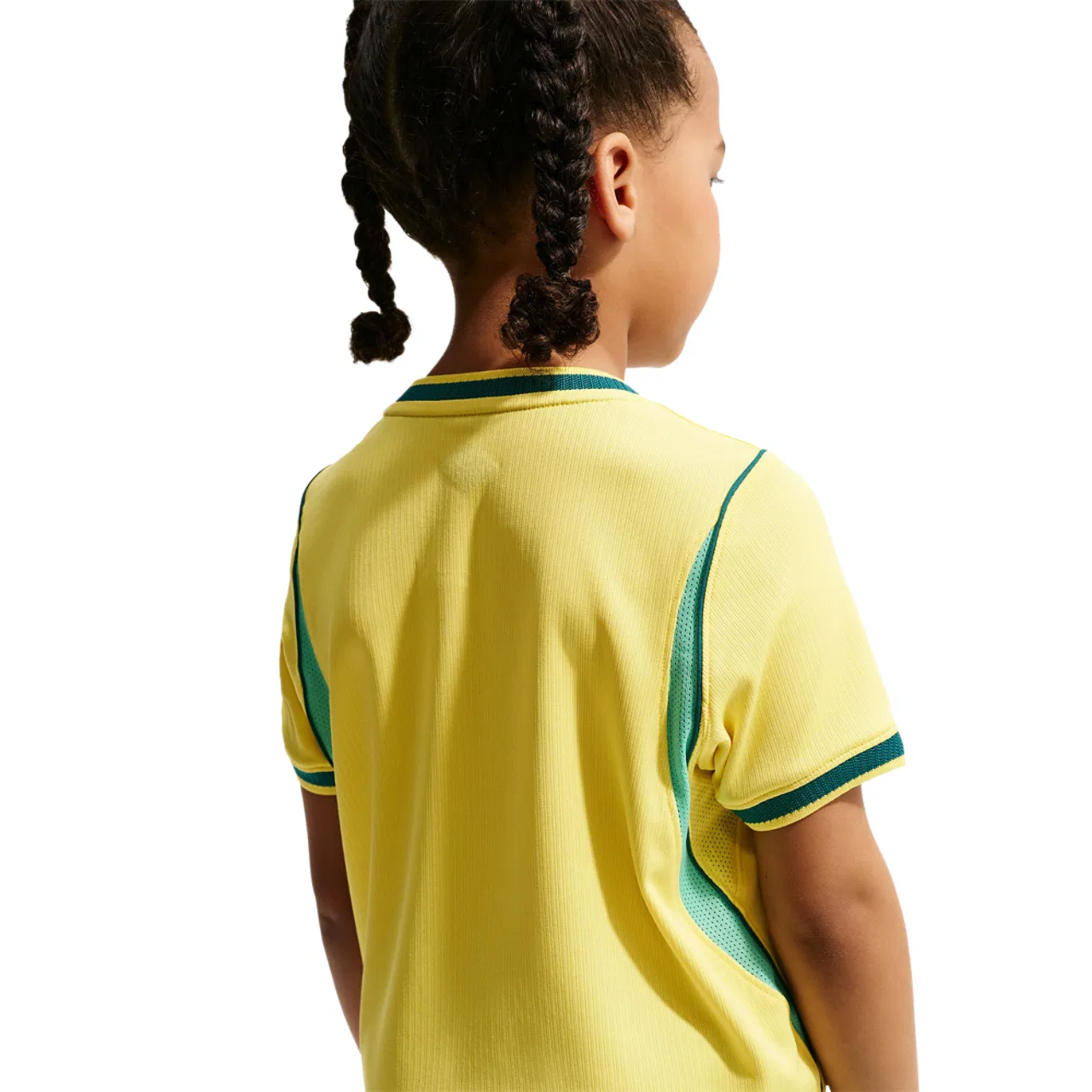 Детский набор футбольной формы Nike Brasil Dri-Fit Stadium Home Kit, цвет Green/Canary — фото 2