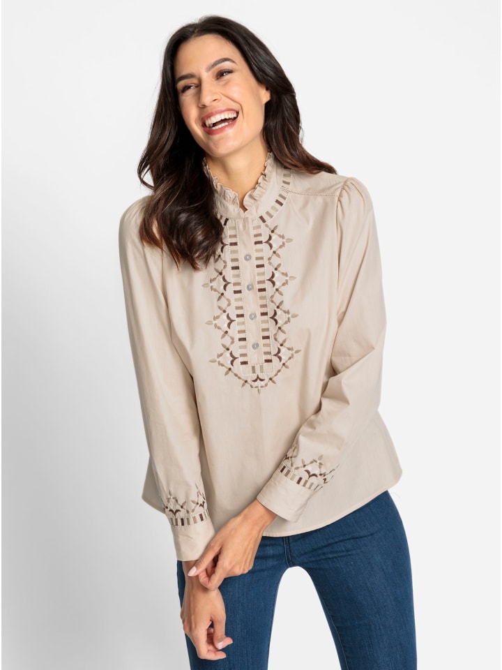 

WITT WEIDEN Хлопковая блузка с узором цвета слоновой кости