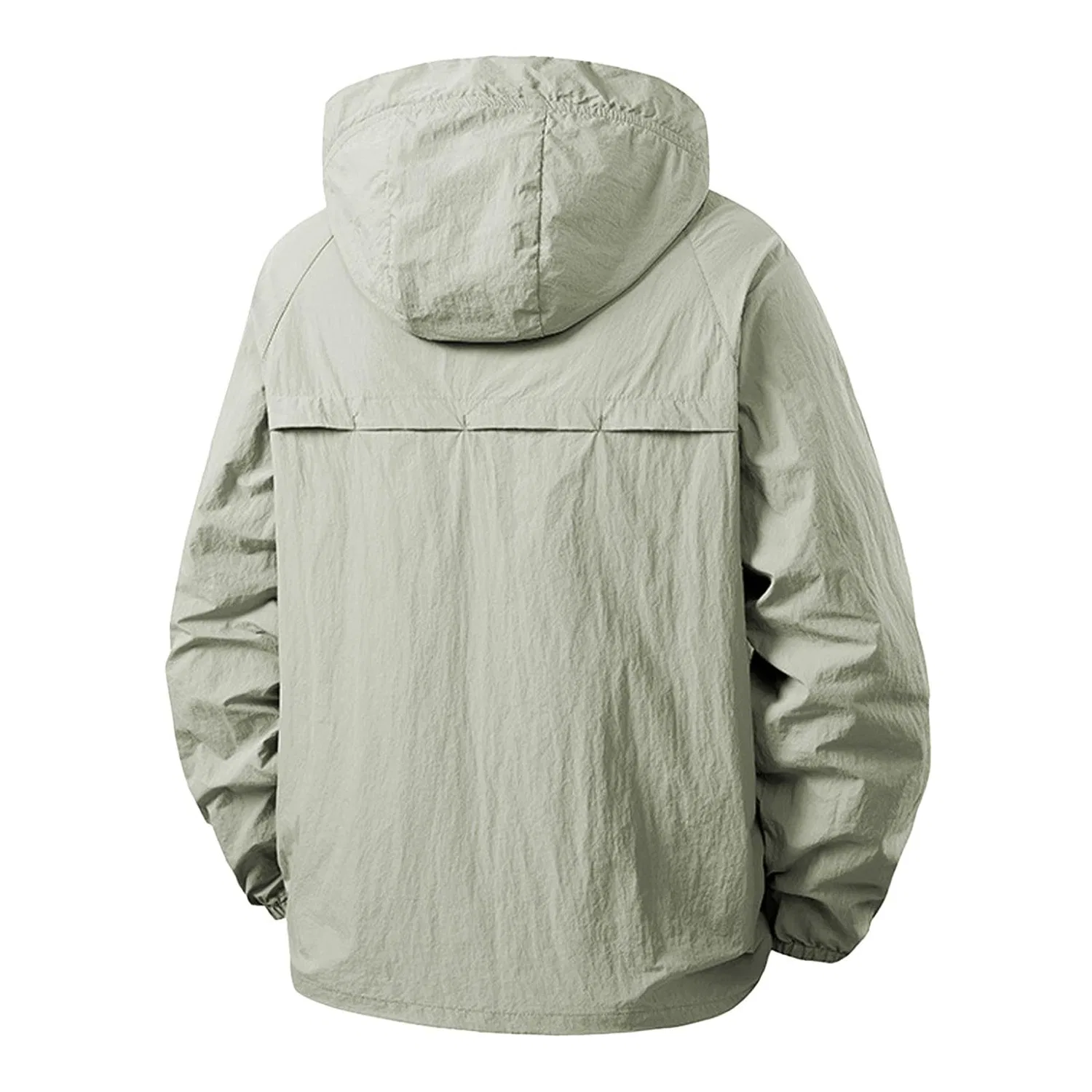 Женская ветровка с капюшоном, легкая, на молнии, Oversize, green — фото 4