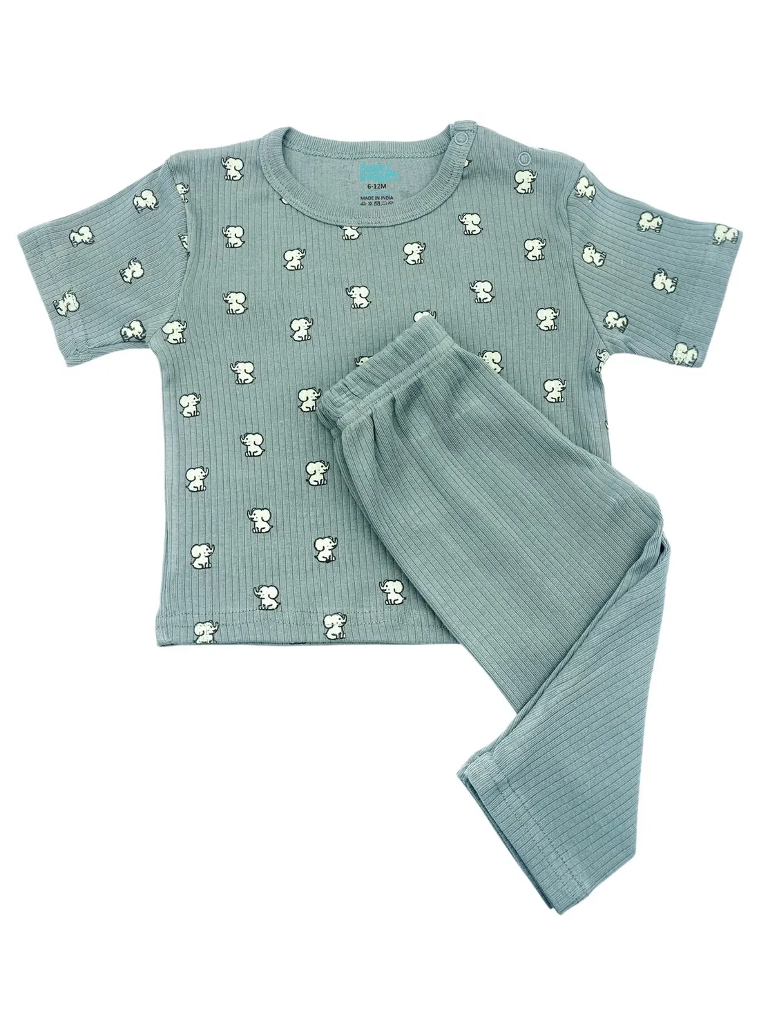 Комплект футболка и пижама с коротким рукавом с принтом Babies Basic, зеленый