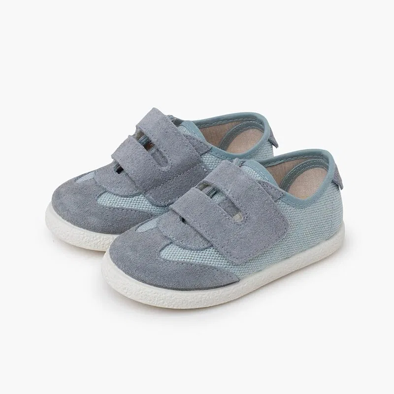 Детские кроссовки из льна с моделью Pisamonas Scarpe Sportive In Lino E Pelle Scamosciata Chiusure Aderenti Pisamonas, Azure — фото 4