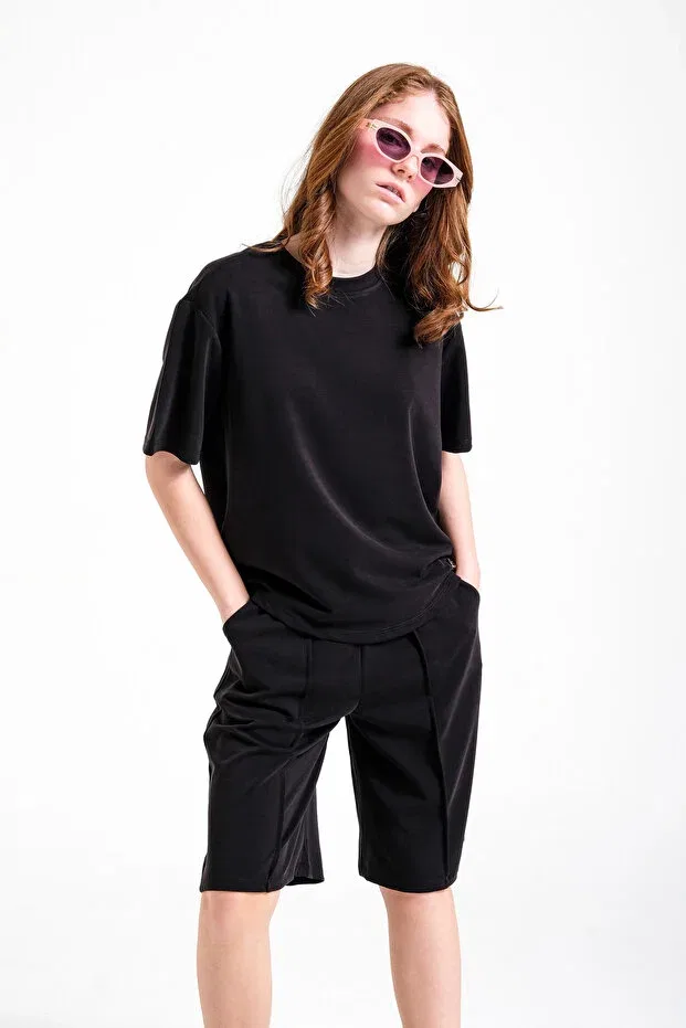 Детская футболка для девочек с коротким рукавом Loco Loco, Black — фото 2