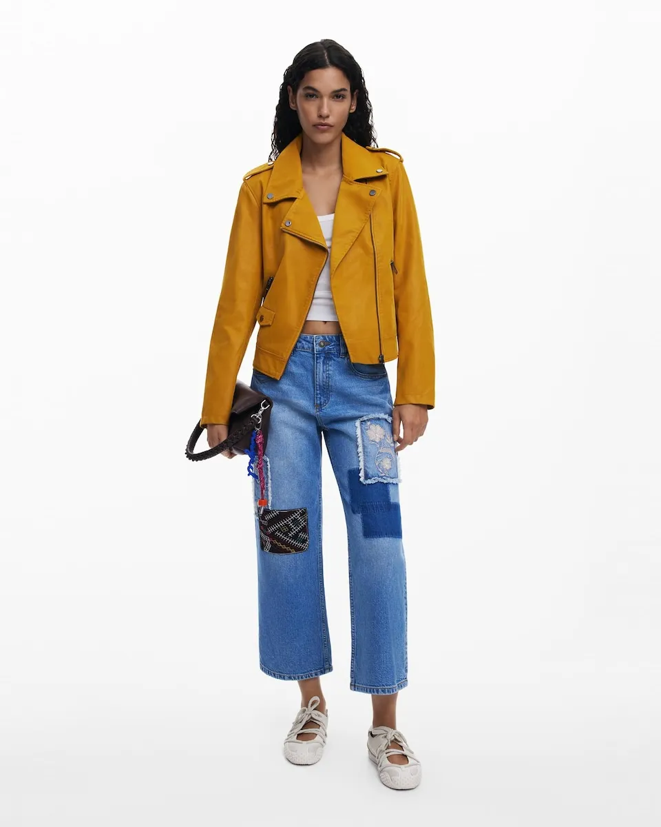 

Короткая ковбойская куртка женская с нашивками Desigual, синий