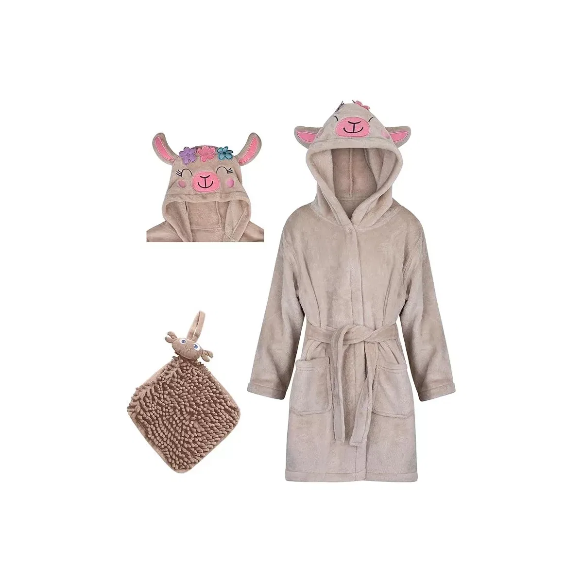 Детский халат с капюшоном из флиса Magical Llama Robe Rising Star, Llama