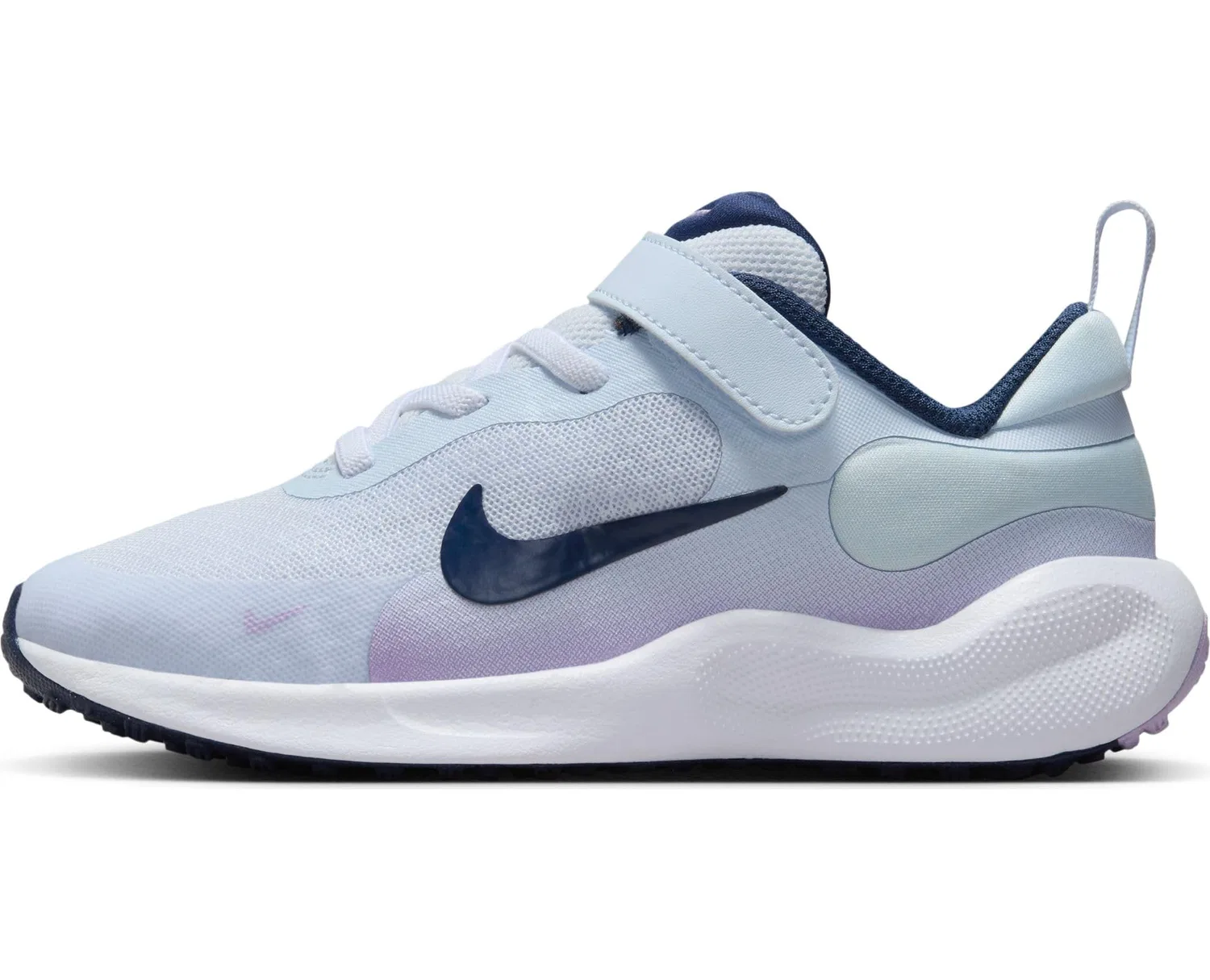 Детские кроссовки с мягкой подошвой NIKE FB7690-004, Football Grey Midnight Navy Lilac Bloom