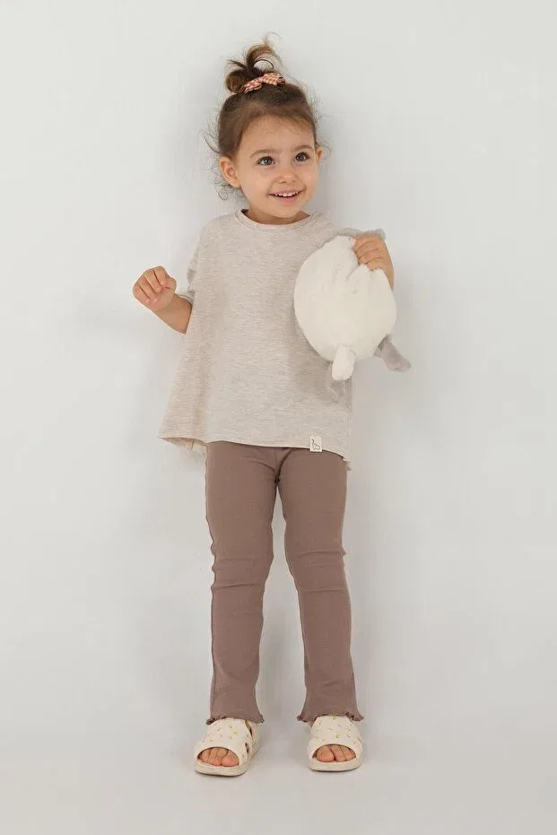Детские леггинсы для девочек хлопковые Mioma Kids, Brown — фото 2