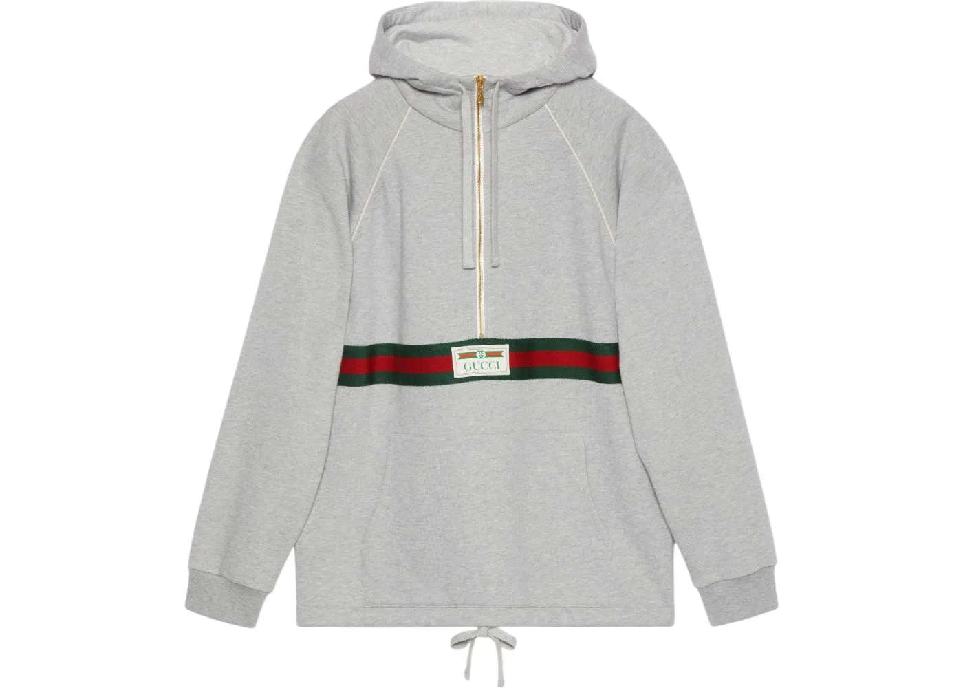 Мужская худи с принтом Gucci Web Stripe Vintage Logo Hoodie Gucci, Grey