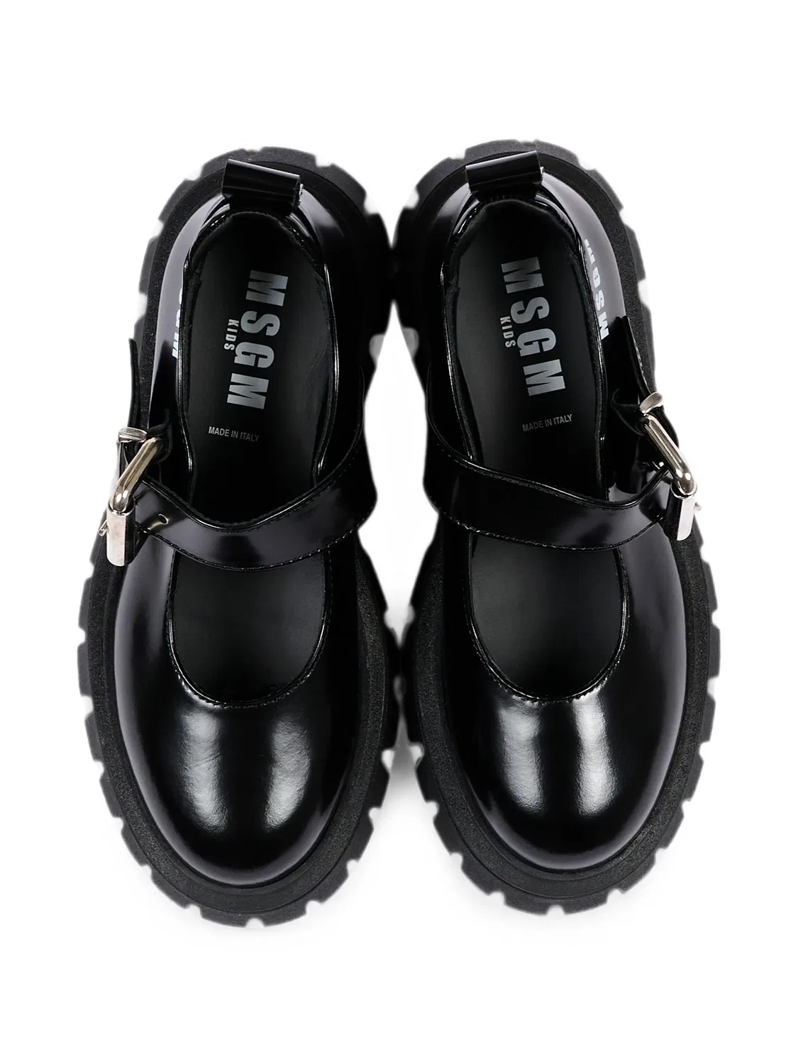 Лоферы на массивной подошве с пряжками Msgm Kids, черный — фото 4