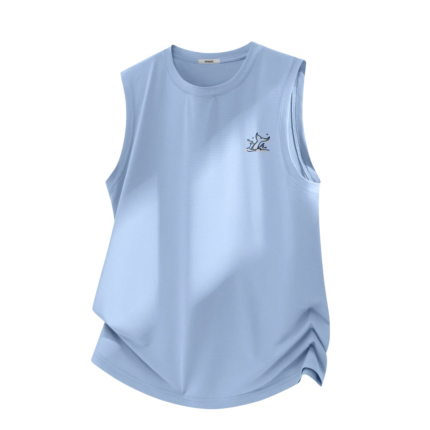 Детский топ без рукавов MINISO, Aqua Green (Mb Whale Tail Chasing Waves Chest Logo) — фото 4
